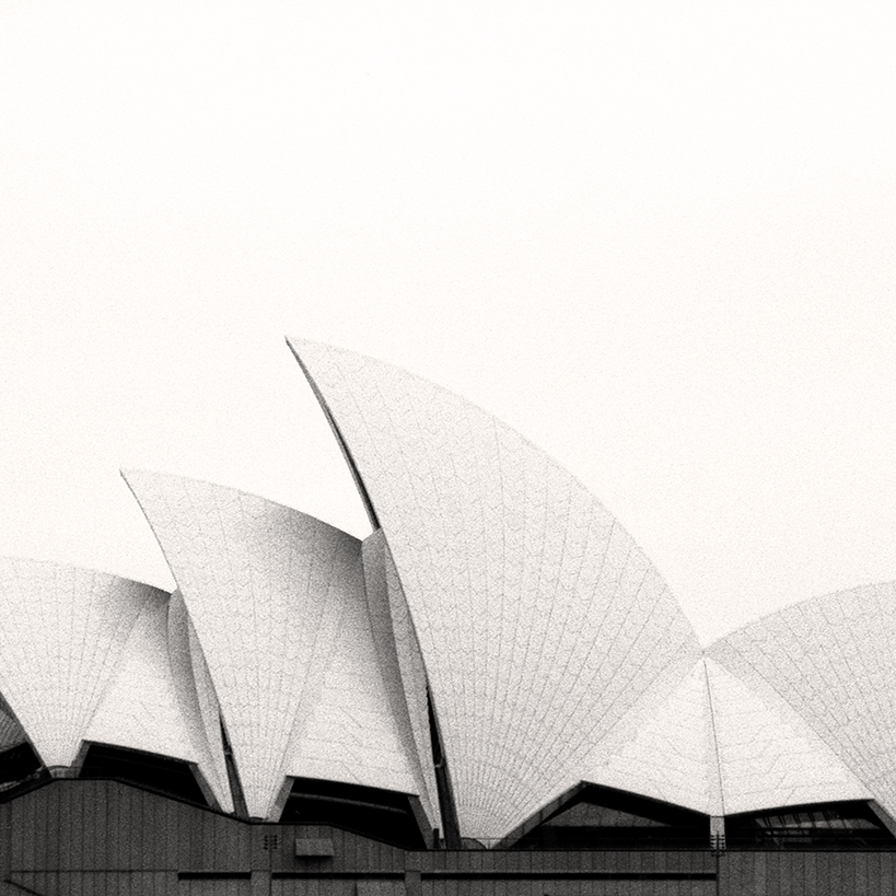 black and white sydney opera house